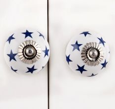 Navy Blue Star Cabinet Knob